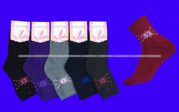 Термоноски женские внутри махра Снежинки