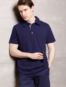 Поло из фактурного хлопка с эластаном