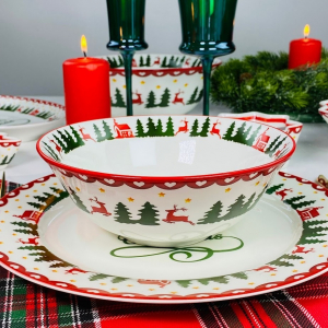 164-043 Салатник 18см НОВЫЙ ГОД в под.уп.(х36)Фарфор