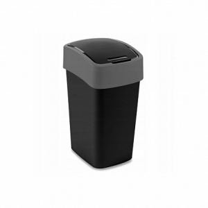 Контейнер для мусора FLIP BIN черный/серый 45л