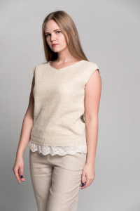 Джемпер из льна 4-232а золотой люрекс