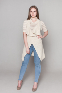 Жилет из льна 7-25а золотой люрекс