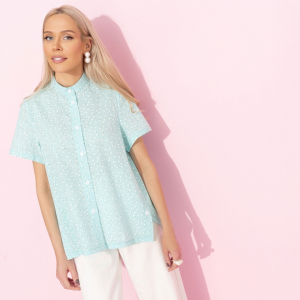 Рубашка из хлопка Позитивный посыл (мятный)