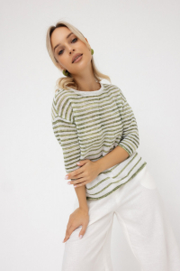 Джемпер из льна 4-307 полынь меланж