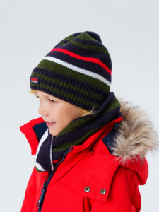 Комплект для мальчика: шапка, снуд