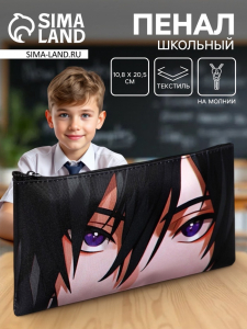 Пенал школьный, текстиль, плоский, 10.8?20.5 см «Аниме. Взгляд»