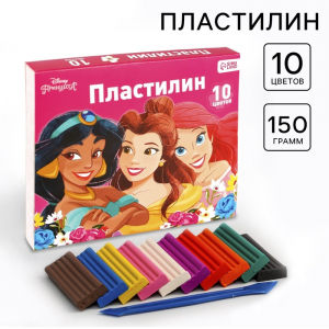 Пластилин 10 цветов 150 г, «Принцессы»