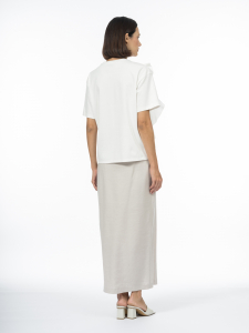 Футболка из хлопка с декоративной рюшей