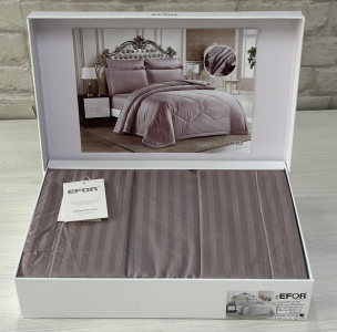 КПБ EFOR STRIPE SATIN A-03 сиреневый (коробка)