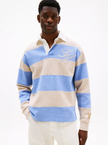 Interlock Stripe Panel Rugby Sweatshirt