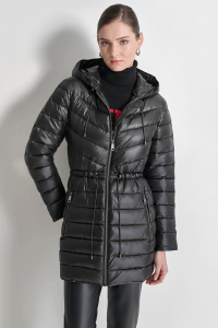 PUFFER JACKET WITH CINCHED WAIST