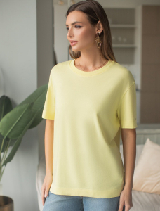 Свободная футболка из премиального хлопка с эластаном