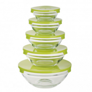 Набор салатни.стекло Оливко.878-608