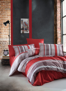 КПБ EFOR SATEN DOUBLE (PALOMAR V1) бордовый 160*220 семейный