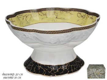 105-687 Фруктовница на ножке 20см  МРАМОР в под.уп.(х16)