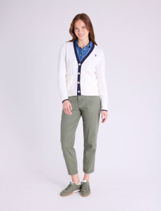 CABLE BUTTON FRONT CARDIGAN