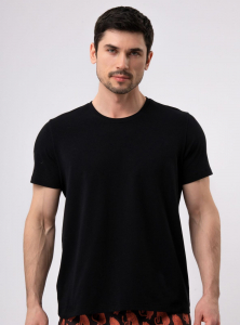 Мужская футболка из хлопка черная Indefini (Арт. 3027PDS)