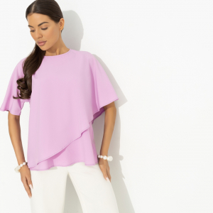 Блуза с эффектом многослойности, Лёгкая драма (розовая)