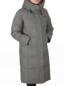 8321 GRAY/GREEN Пальто зимнее женское (200 гр. холлофайбер)