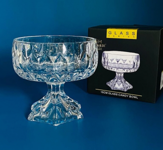 588-635 Конфетница 15см на ножке в под.уп.(х12)Стекло