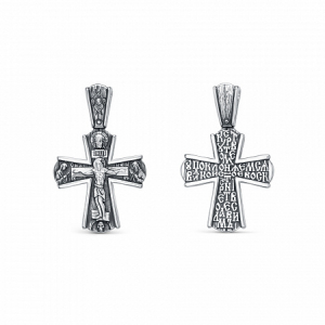 Крест из серебра литье частичное чернение