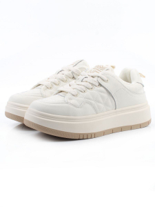 03-PDH336-1 MILK Кроссовки демисезонные женские (натуральная кожа, нубук)