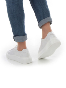 05-PDD215-2 WHITE Кроссовки женские (натуральная кожа)