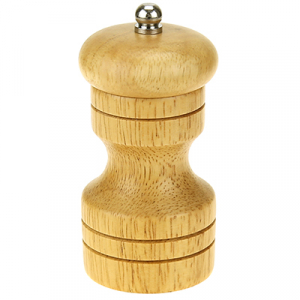 Измельчитель (мельница) для перца деревянный h10см д4,7см, металлический нож, светлый, в ПВХ упаковке (Китай)