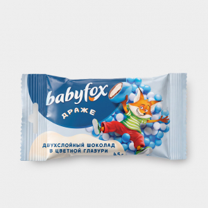 «BabyFox», драже двухслойный шоколад в цветной глазури, 45 г (упаковка 20 шт)