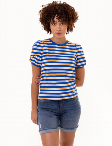 HORIZONTAL STRIPE VOLUME SLEEVE TOP