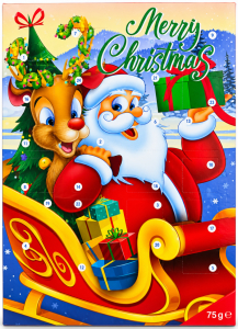 Шоколадный адвент-календарь Baron Santa Claus с Сантой, оленем и санями 75 г