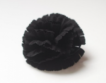 Искусственные цветы, Голова гвоздики бархатная для ветки, венка черный