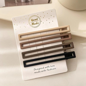 Металлические заколки-зажимы для волос с матовым покрытием 4 шт. ПРЯМОУГОЛЬНЫЕ