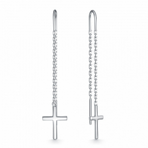 Серьги родированные серебро 925*