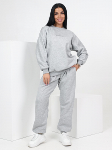 Грина - худи утепленная серый меланж