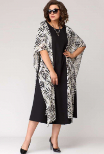 Платье EVA GRANT 7046 черный листья