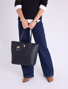 QUILTED V TOTE BAG
