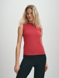 Однотонный трикотажный базовый топ