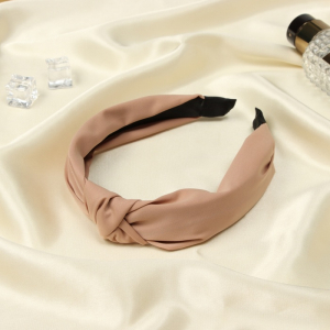 Ободок для волос «Кокетка», 3 см, бежевый