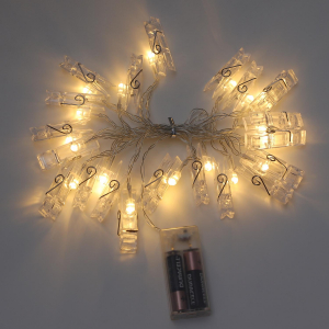 Гирлянда с прищепками 20 шт. 2,5 м тёпло-белая