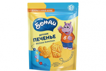 «Бегемотик Бонди», детское печенье «Изучаем животных», 80 г