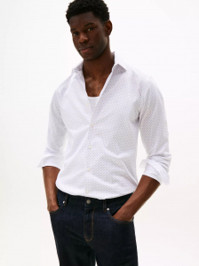 Slim Fit THFlex Microprint Dress Shirt