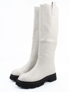 02-E39B-53R MILK Сапоги демисезонные женские (натуральная кожа)