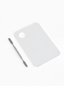 Палитра для смешивания лаков, 10?15 см, с шабером 15 см, прозрачная