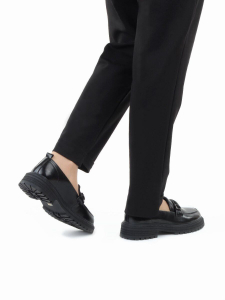 03-PDEB91-3 BLACK Лоферы женские (натуральная кожа)