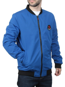 EM25056-2 BLUE Куртка-бомбер мужская демисезонная (100 гр. синтепон)
