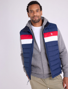 SIGNATURE COLOR BLOCK QUILTED VEST