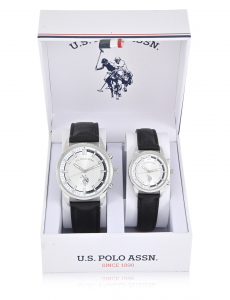 HIS AND HERS CLASSIC BLACK STRAP WATCH SET