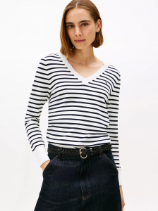 Stripe V-Neck Sweater