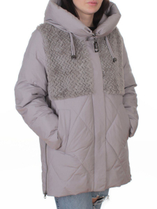 M-8800 GRAY/BEIGE Куртка зимняя стеганная женская (150 гр. холлофайбер)